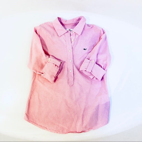Vineyard Vines Tops - Vineyard Vines Oxford 3/4 Button Down Pink 🐳 🌸